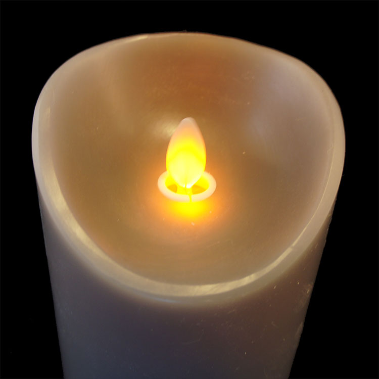 Bougie led flamme qui bouge 18cm grège
