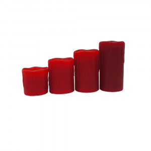 Lot de 4 bougies led en cire rouge télécommandées