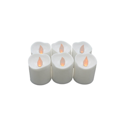 Lot de 6 bougies Led votives blanches