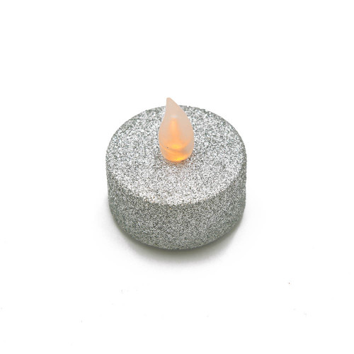 Lot de 6 bougies Led chauffe-plat paillette argent