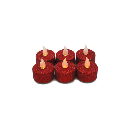 Bougie chauffe plat LED à paillette - set de 3pièces - Coloris Rouge