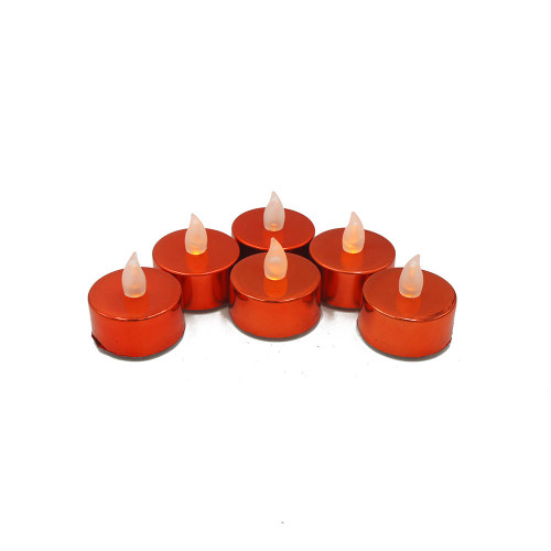 Lot de 6 bougies Led chauffe-plats brillantes rouges