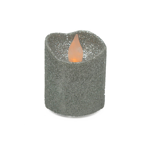 Lot de 4 bougies Led votives paillette argent