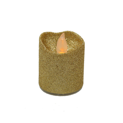 Lot de 4 bougies Led votives paillette or