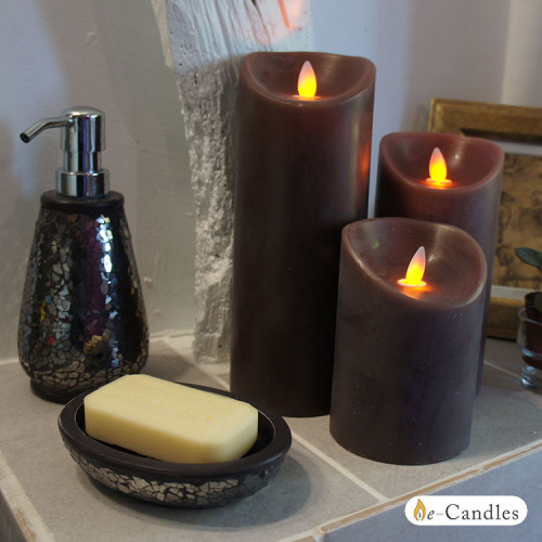 Bougie flamme ondulant à piles crème 1 led